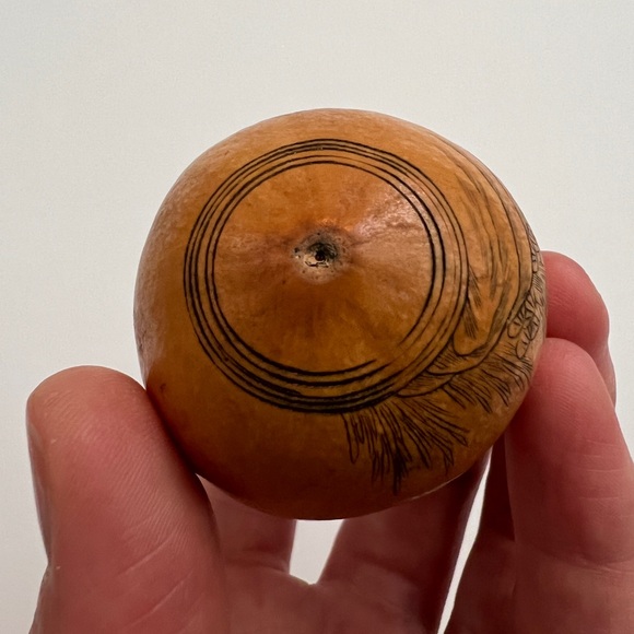 Antique lanzou carved etched gourd Chinese Zodiac year of Rat folk art - Picture 13 of 15